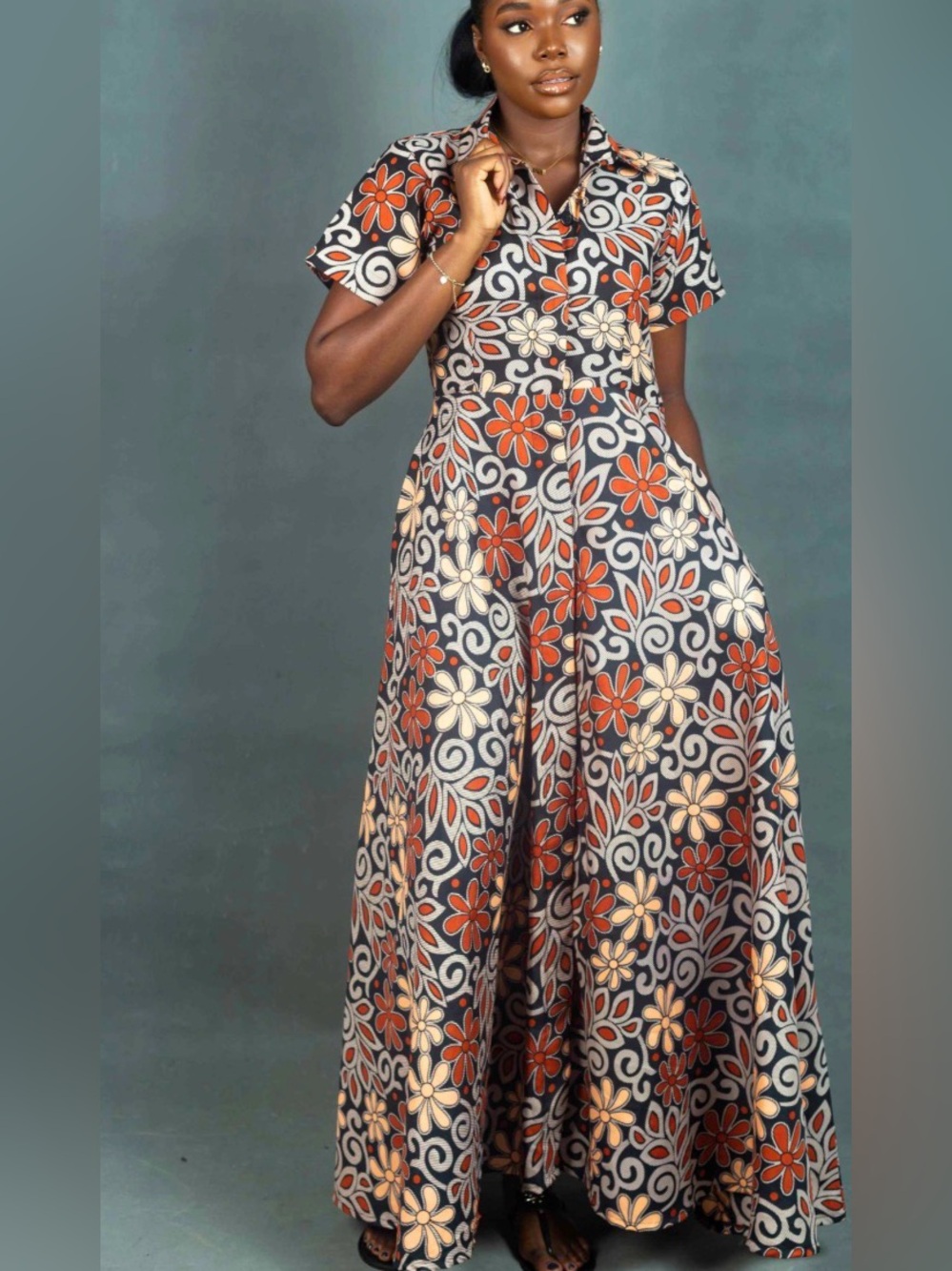ElisaMama Feyi Dress Brown with pockets NWT